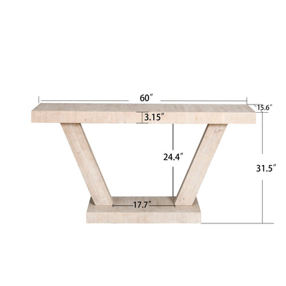 Vintage Distressed Wood Entryway Bench With 2 Tier Storage Cabinet