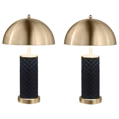 Ferris - Dome Quilted Table Lamp (Set of 2) - Black