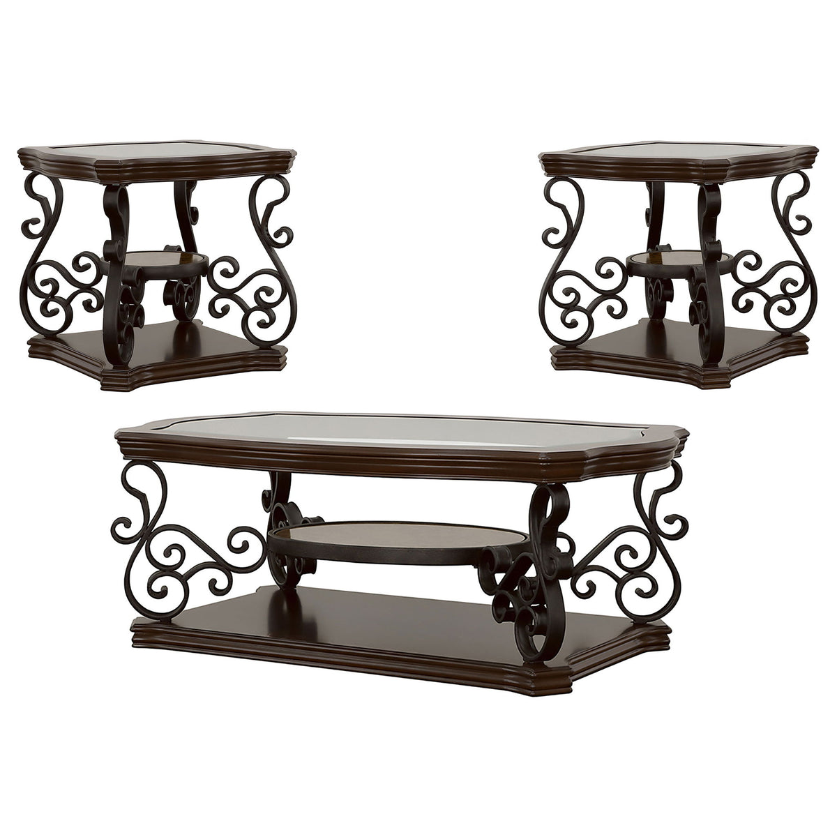 Arrize - Coffee And End Table Set With Scroll Legs