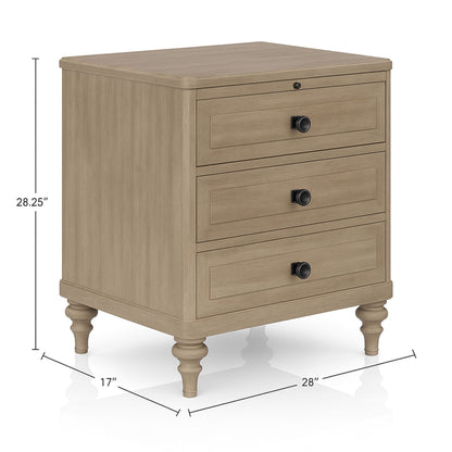 3 Drawer Nightstand - Sand
