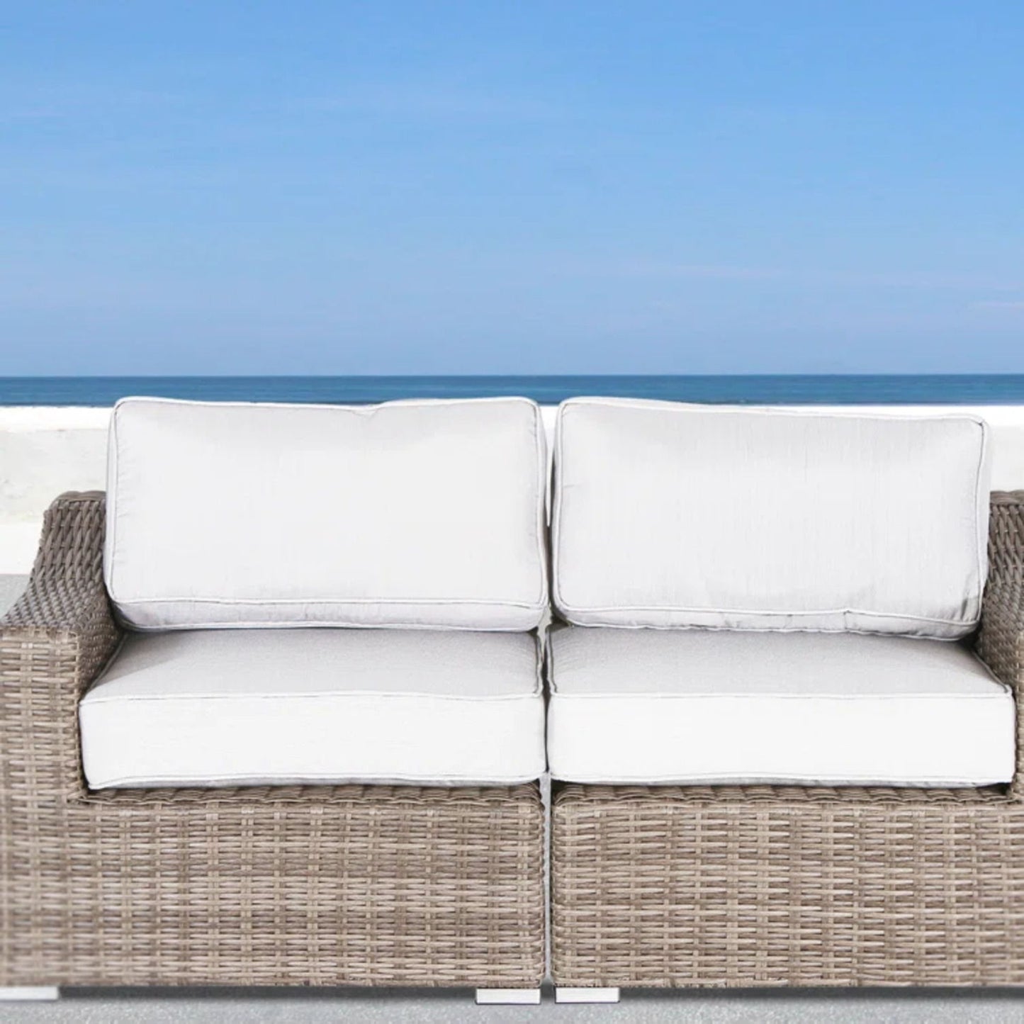 Chic Wide Outdoor Loveseat With Cushions