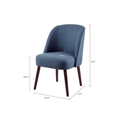 Bexley - Rounded Back Dining Chair With Wraparound Back - Blue