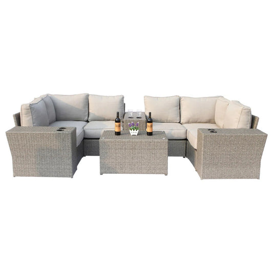 Outdoor Seating Group For 4 With Cushions, - Gray Mix