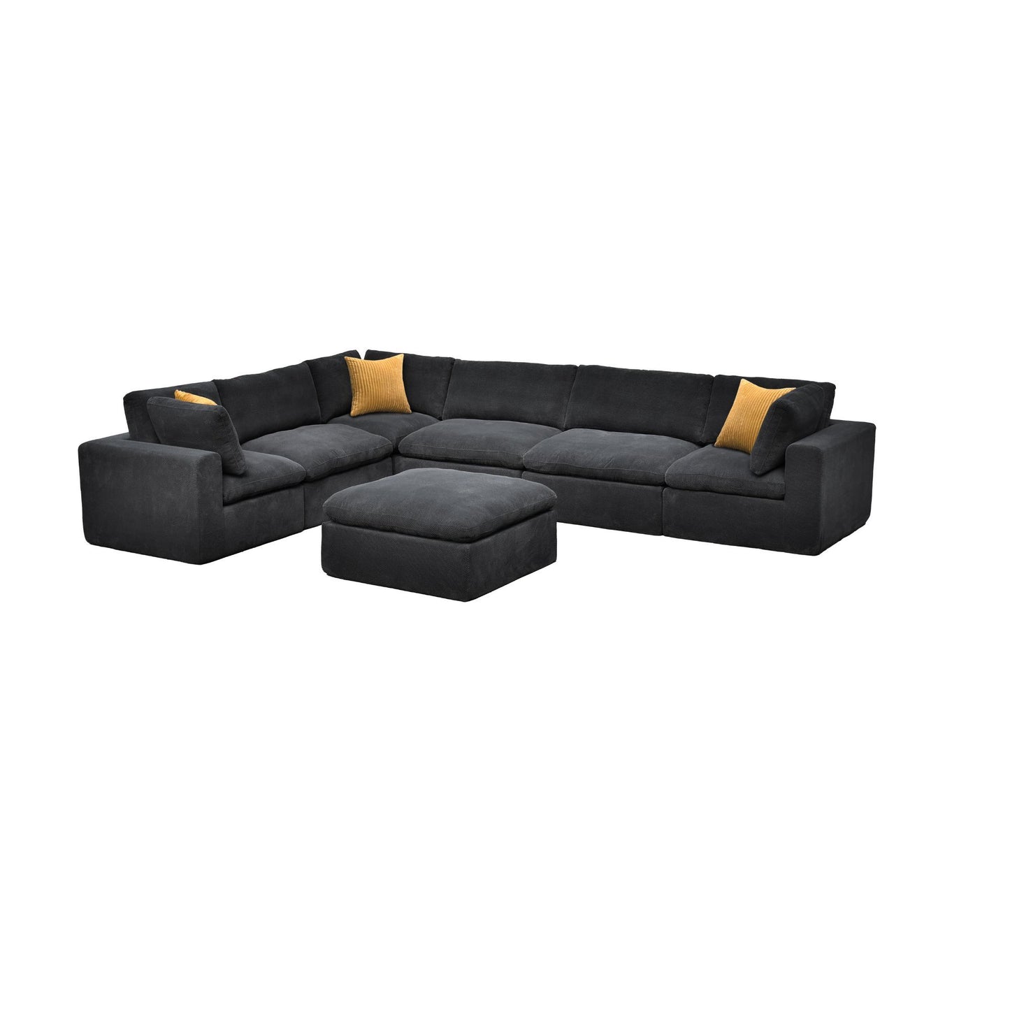Custom Configuration Modular Sectional With Toss Pillows
