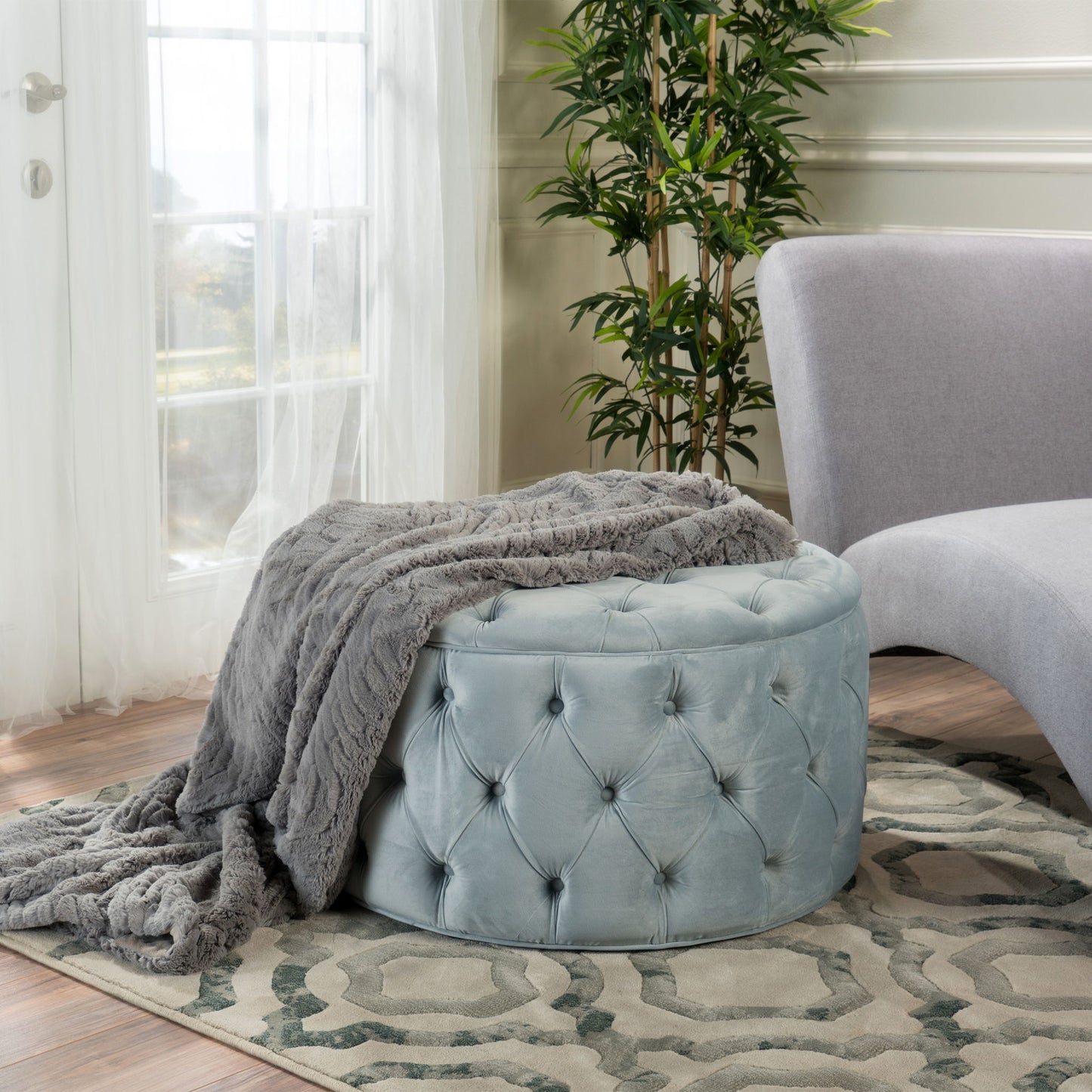 Modern Glam Ottoman Velvet