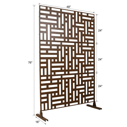 Decorative Freestanding Metal Privacy Screen For Indoor & Outdoor Use