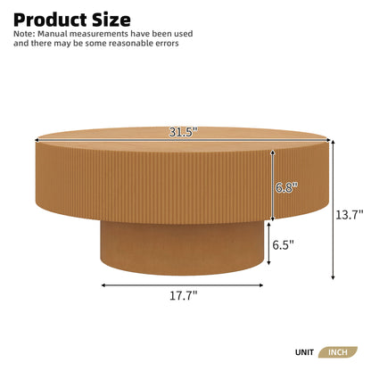 Elegant Round Coffee Table With Thick Tabletop
