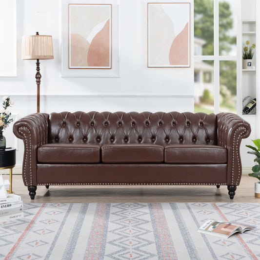 Rolled Arm Chesterfield 3 Seater Sofa