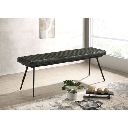 Tufted Cushion Side Bench With Tapered Legs