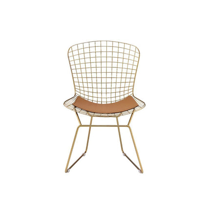 Achellia - Side Chair (Set of 2) - Whiskey PU & Gold