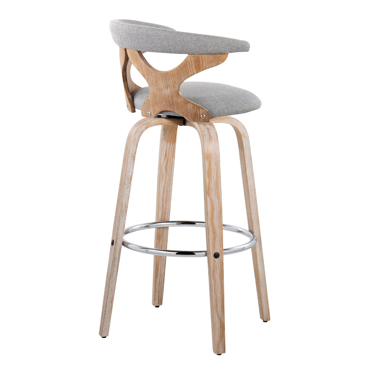 Gardenia - Contemporary Fixed Height Barstool With Swivel With Round Footrest (Set of 2)