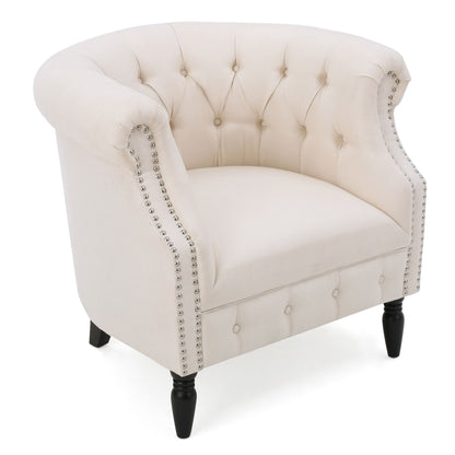 Celestialis - Upholstered Club Chair With Tub Design And Rolled Recessed Armrests