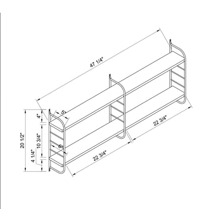 Mounted 2 Tier Display With Adjustable Shelves