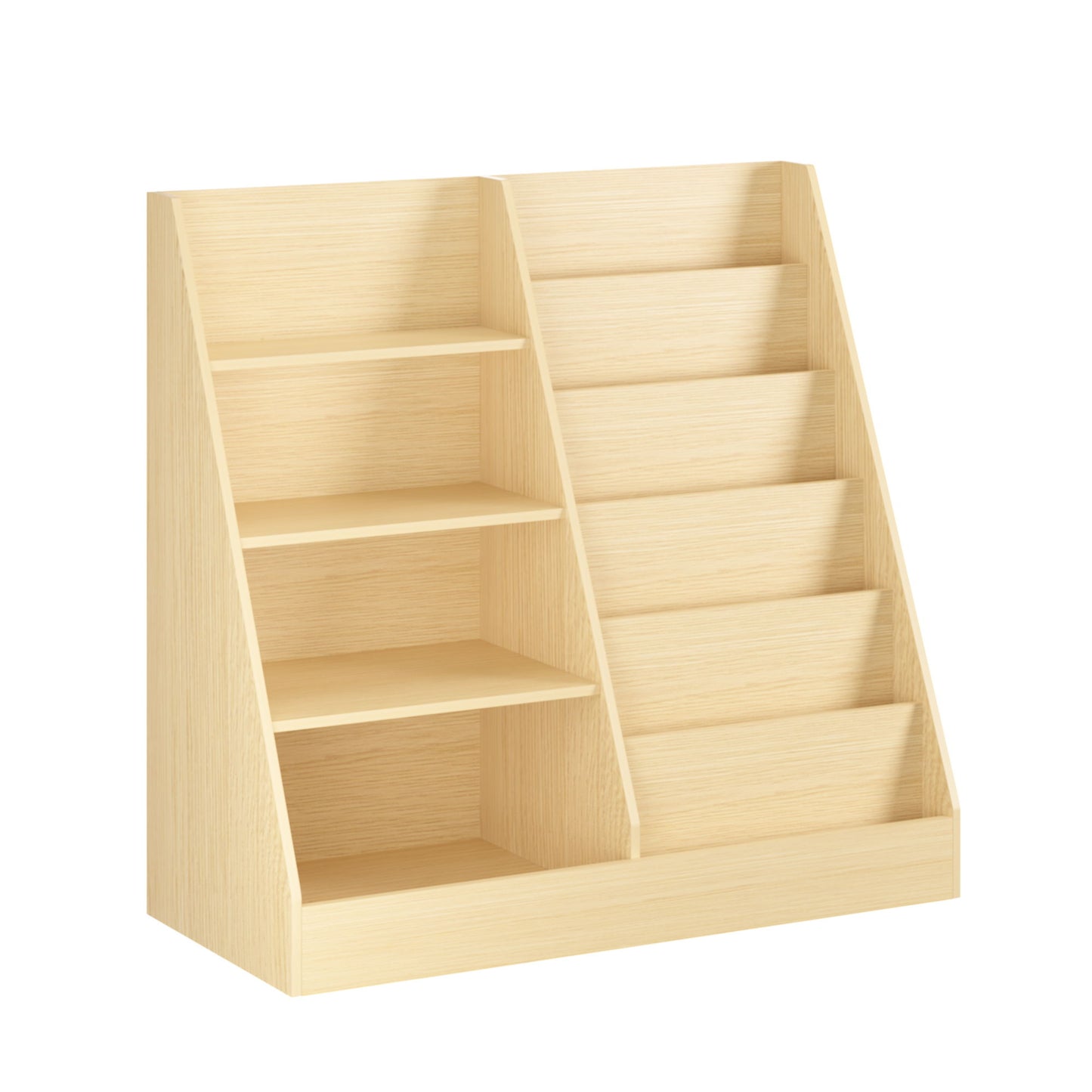 Bookshelf And Toy Storage Organizer, 4 Tier Bookcase With Display Stand For Playroom