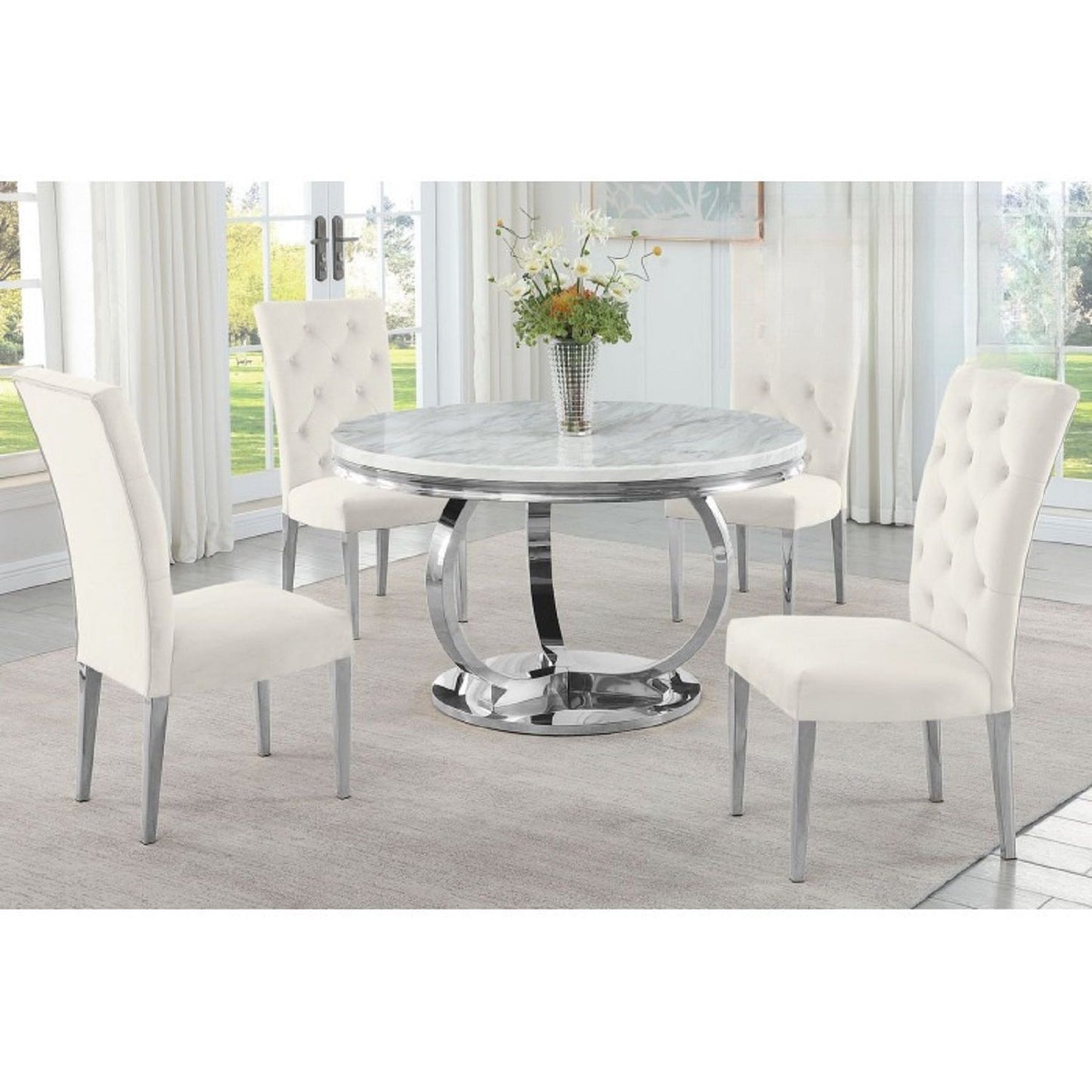 Modern Upholstered Tufted Dining Chair (Set of 2)