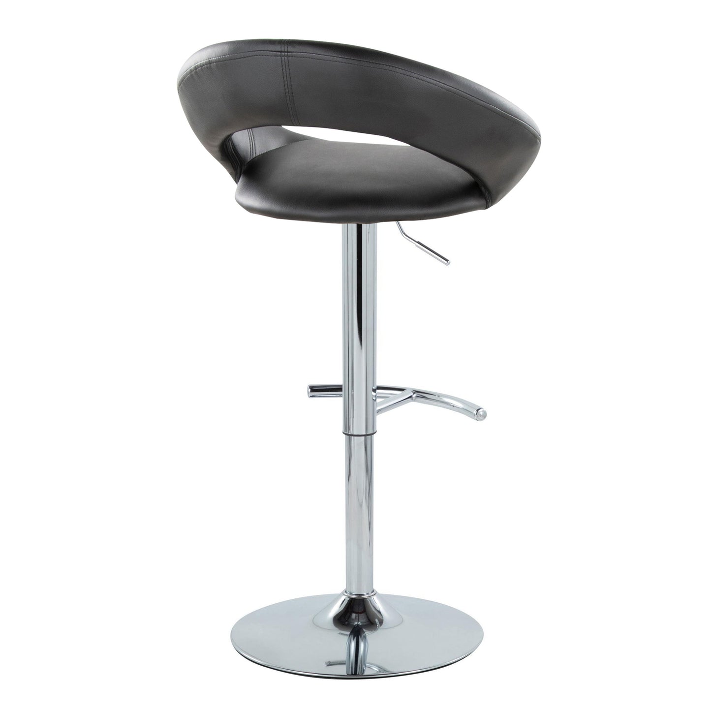 Posh - Contemporary Adjustable Barstool With Swivel With Rounded T Footrest (Set of 2)