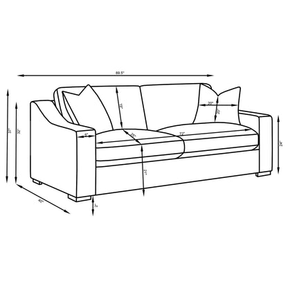 Chelan - Upholstered Track Arm Sofa Set With Curved Arms