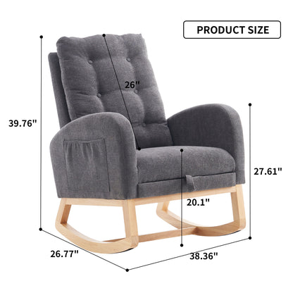 Accent Rocking Chair With Footrest, High Back