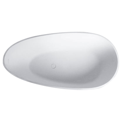 Solid Surface Stone Resin Freestanding Egg Shape Bathtub For The Bathroom - Matte White