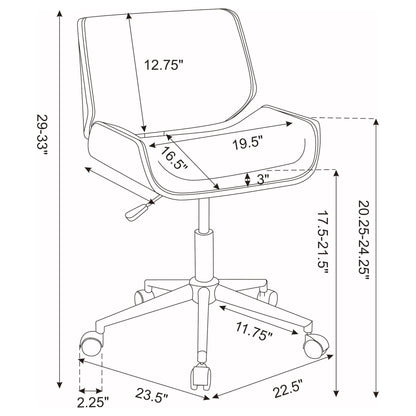 Ecru Swivel Office Chair Adjustable Height - Beige