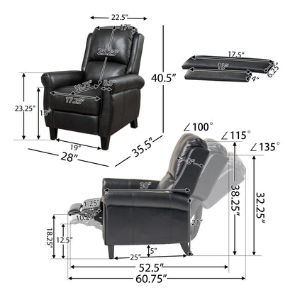 Contemporary Push Back Recliner Chair