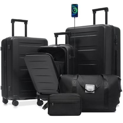 Hardside Luggage Set 5 Piece With Front Opening