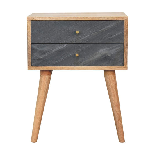 Slade - Bedside Table - Stone Gray