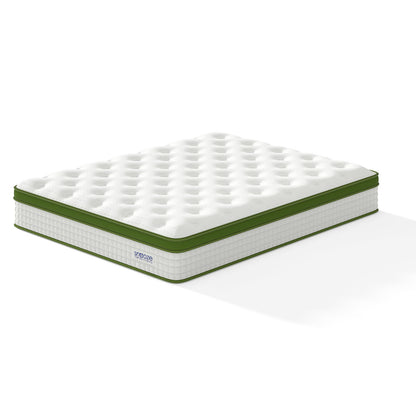 Snooze Mattress Company Glacier - 12" Euro Top Medium Hybrid Mattress With Independently Encased Coils & Gel Memory Foam