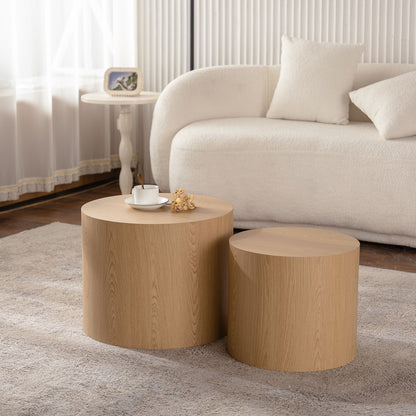 Round Nesting Coffee Table For Small Space (Set of 2)