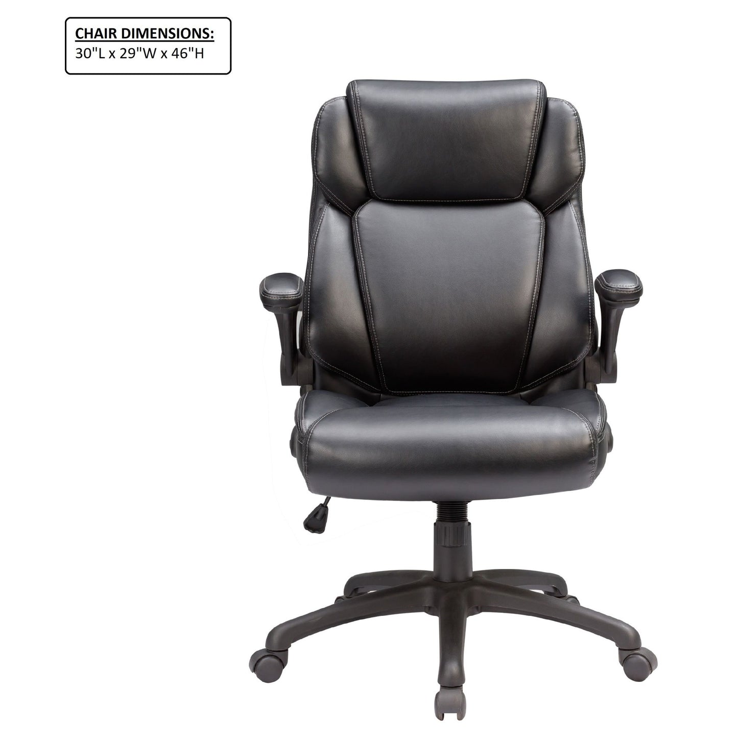 Modern Adjustable Office Chair Leather Upholstered Swivel Chair With Butterfly Mechanism Headrest - Gray