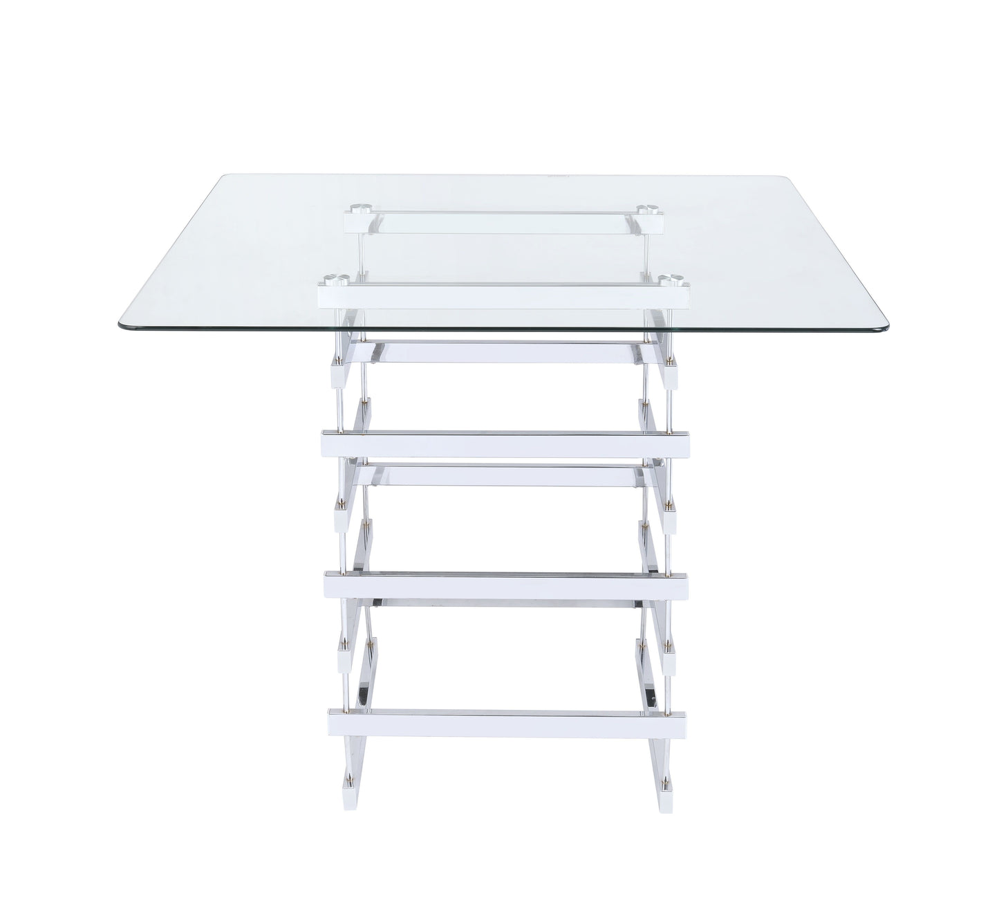 Nadie - Clear Glass Top Counter Height Table - Chrome