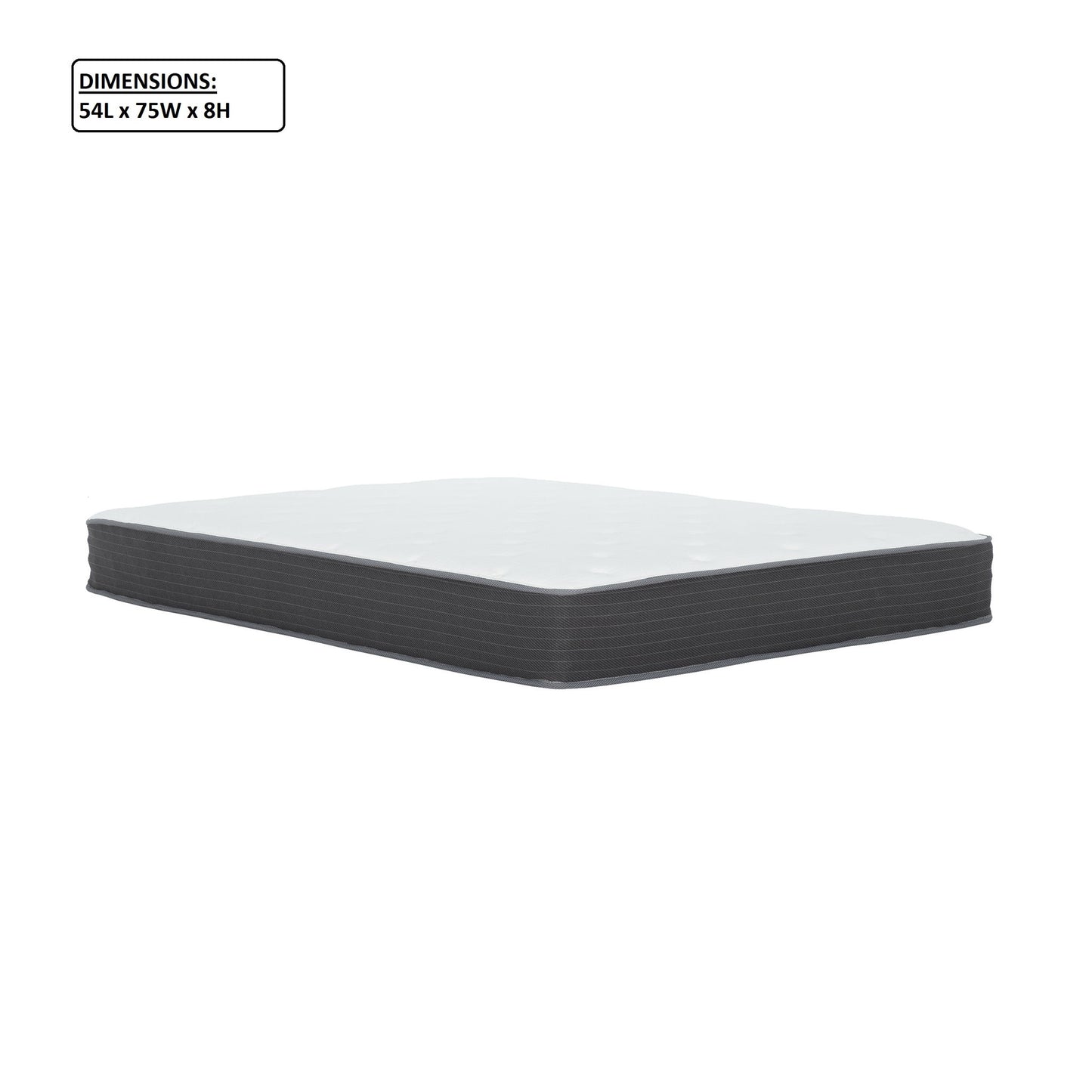 8" Pocket Spring Hybrid Bed In A Box Mattress, Soft Gel Memory Foam - Gray / White - Full
