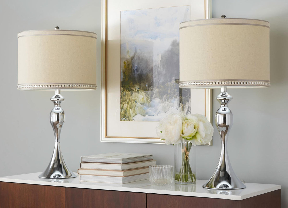 Ashland - Contemporary Table Lamp With Trim (Set of 2) - Chrome