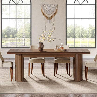 Extra Long Dining Table With Dual Base - Walnut