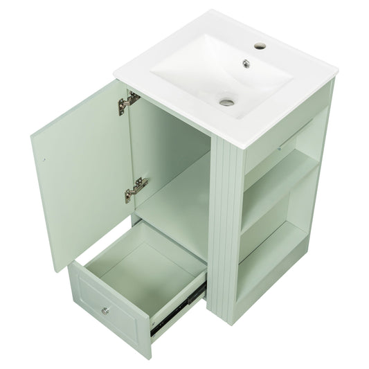 Modern Freestanding Bathroom Vanity With Sink, Soft-Close Drawer, Towel Bar