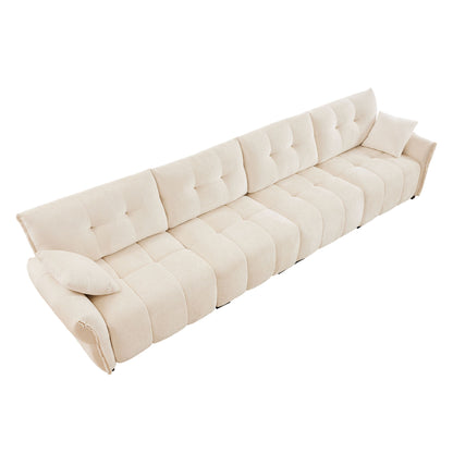 Modern Sofa & Pillows, Textured Cover, High Rebound Cushions