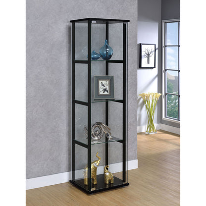 Serena - 4 Shelf Curio Cabinet - Black