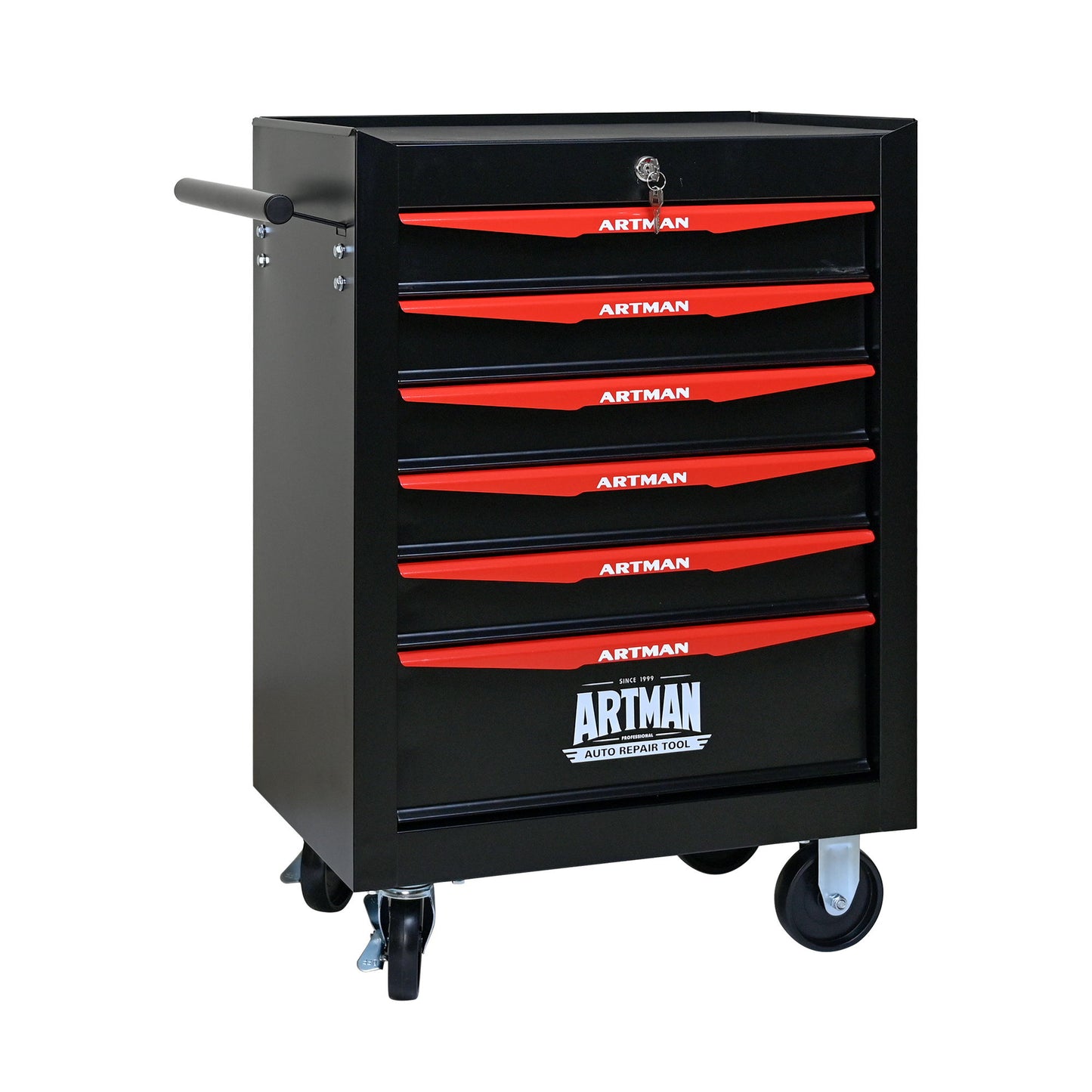 Rolling Metal Tool Chest With Drawers, Steel Storage Cabinet With Ball Bearing Slides