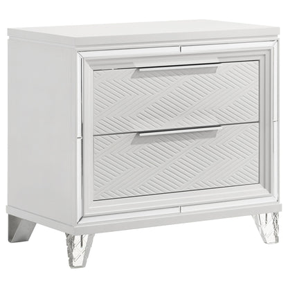 2 Drawer Nightstand With Accents - White