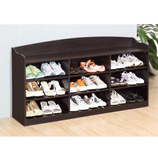 Entryway Shoe Bench, Open Shelve Shoe Rack Fits 18 Pairs Of Shoes - Red Cocoa