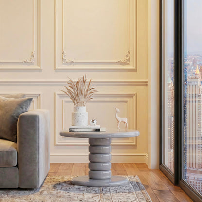 Stacked Cobblestone End Table