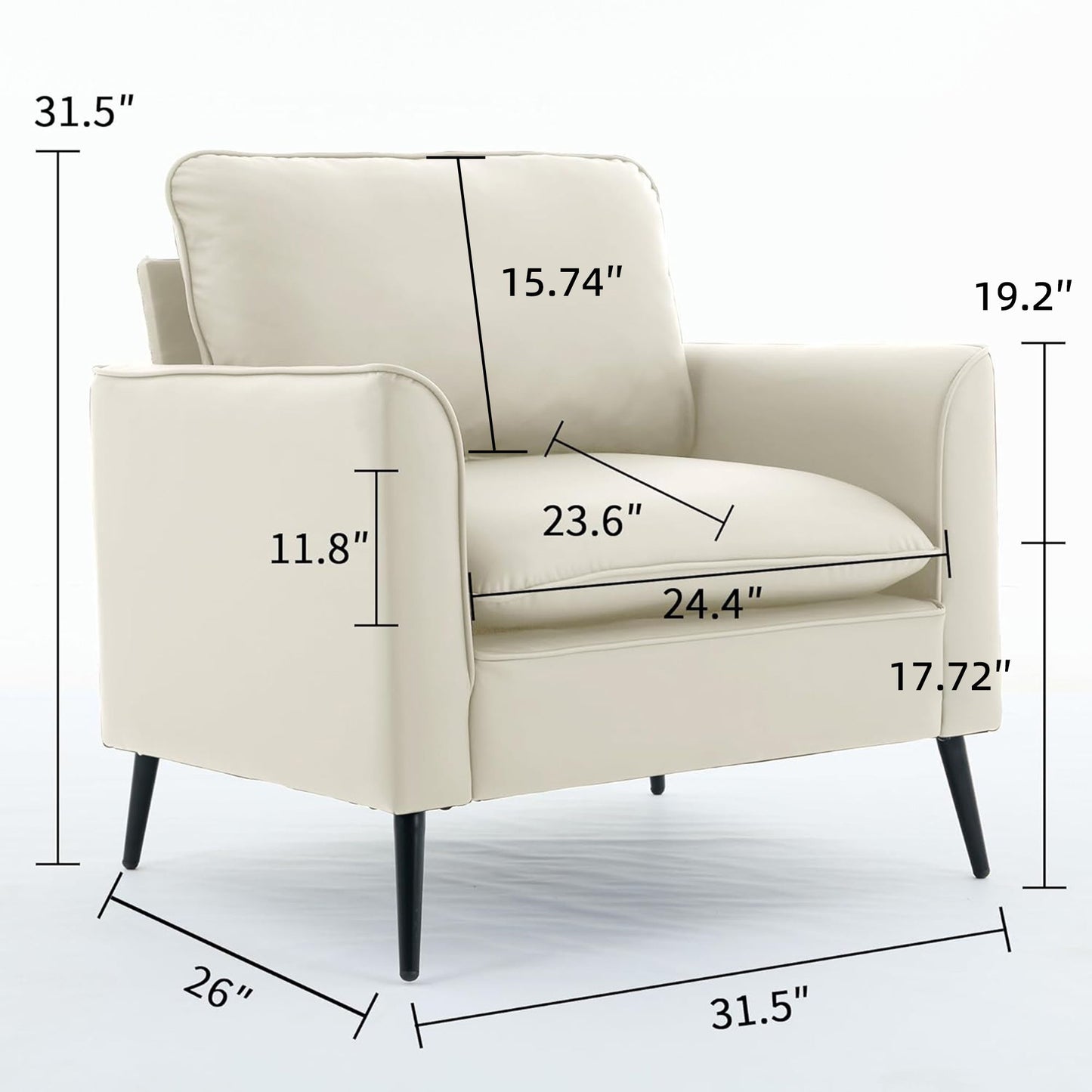 Nordic Retro Light Luxury Upholstered Sofa Chair