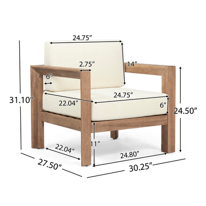 Outdoor Club Chair With Cushion And A Shape Legs - Beige