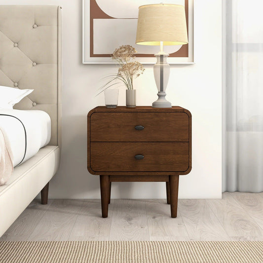 Alexa - Mid-Century Modern Style Night Stand - Brown