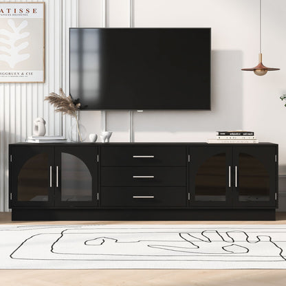 Modern Minimalist TV Stand, Entertainment Center Media Console Cabinet With Adjustable Shelves For Living Room
