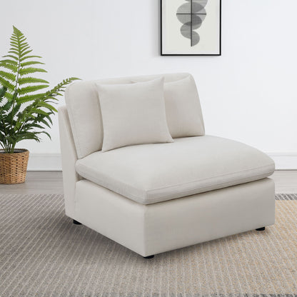 Greeley - Upholstered Armless Chair - Warm Gray