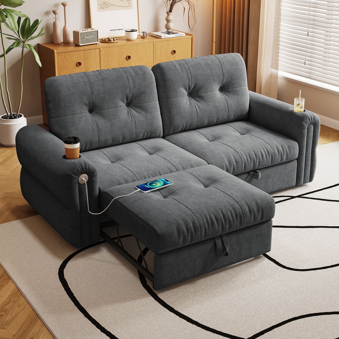 Cloud Like Convertible Sofa Bed With For Living Room
