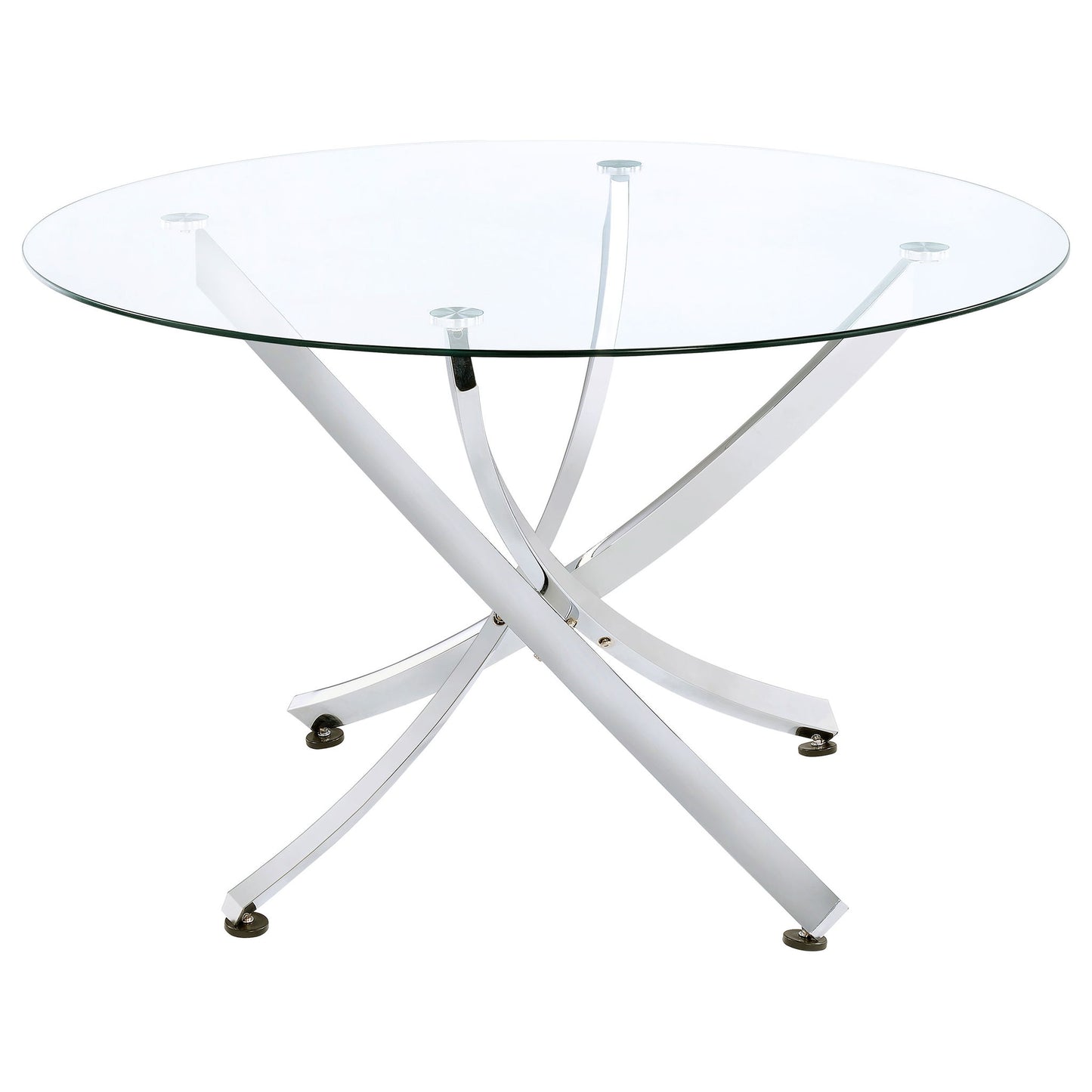 Declan - Round Top Dining Table - Chrome