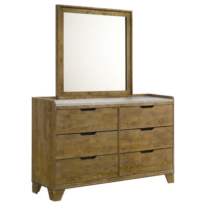 Packard - 6 Drawer Dresser With Mirror - Oak
