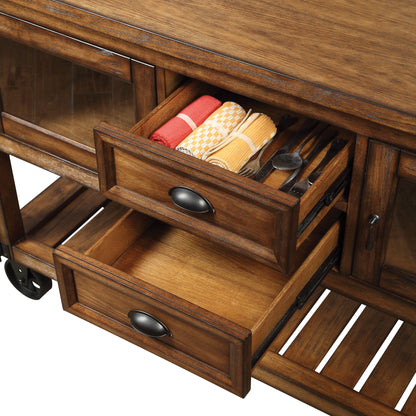 Kadri - Kitchen Cart - Distressed Chestnut